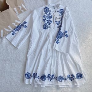 Embroidered Mini Dress